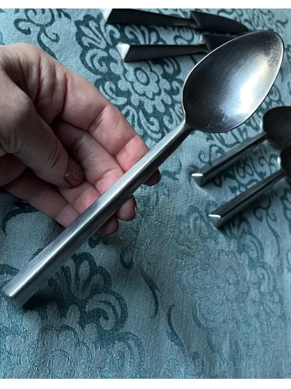 Hampton Silversmiths obelisk pyramid satin Stainless Steel triangular flatware